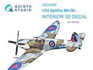  Quinta Studio  1/24 Supermarine Spitfire Mk.IXc 3D-Printed & coloured Interior on decal paper OUT OF STOCK IN US, HIGHER PRICED SOURCED IN EUROPE QTSQD24009