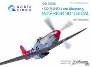  Quinta Studio  1/32 North-American P-51D Mustang (Late) 3D-Printed & coloured Interior on decal paper OUT OF STOCK IN US, HIGHER PRICED SOURCED IN EUROPE QTSQD32004