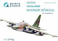  Quinta Studio  1/32 Sukhoi Su-25UB 3D-Printed & coloured Interior on decal paper QTSQD32006