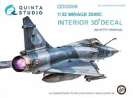  Quinta Studio  1/32 Dassault Mirage 2000C 3D-Printed & coloured Interior on decal paper QTSQD32009