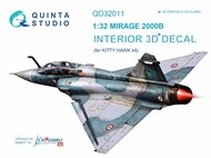  Quinta Studio  1/32 Dassault Mirage 2000B 3D-Printed & coloured Interior on decal paper QTSQD32011
