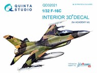  Quinta Studio  1/32 Interior 3D Decal - F-16C Falcon (ACA kit) QTSQD32021