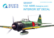  Quinta Studio  1/32 Mitsubishi A6M5 (Nakajima prod.) 3D-Printed & coloured Interior on decal paper OUT OF STOCK IN US, HIGHER PRICED SOURCED IN EUROPE QTSQD32027