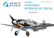  Quinta Studio  1/32 Messerschmitt Bf.109G-6 3D-Printed & coloured Interior on decal paper OUT OF STOCK IN US, HIGHER PRICED SOURCED IN EUROPE QTSQD32029