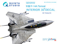  Quinta Studio  1/32 Grumman F-14A Tomcat 3D-Printed & coloured Interior on decal paper QTSQD32032