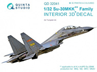  Quinta Studio  1/32 Sukhoi Su-30MKK 3D-Printed & coloured Interior on decal paper QTSQD32041