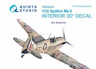  Quinta Studio  1/32 Supermarine Spitfire Mk.IIa 3D-Printed & coloured Interior on decal paper OUT OF STOCK IN US, HIGHER PRICED SOURCED IN EUROPE QTSQD32043