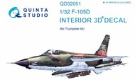  Quinta Studio  1/32 Republic F-105D Thunderchief 3D-Printed & coloured Interior on decal paper QTSQD32051