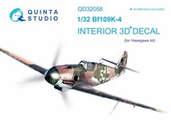  Quinta Studio  1/32 Messerschmitt Bf.109K-4 3D-Printed & coloured Interior on decal paper QTSQD32058