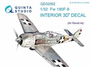 Quinta Studio  1/32 Focke-Wulf Fw.190F-8 3D-Printed & coloured Interior on decal paper QTSQD32062
