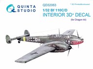  Quinta Studio  1/32 Messerschmitt Bf.110C/D 3D-Printed & coloured Interior on decal paper QTSQD32063