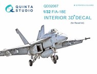  Quinta Studio  1/32 Boeing F/A-18E Hornet 3D-Printed & coloured Interior on decal paper QTSQD32067