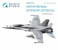  Quinta Studio  1/32 Boeing F/A-18DI Early Hornet 3D-Printed & coloured Interior QTSQD32101