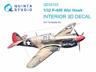  Quinta Studio  1/32 Interior 3D Decal - P-40E Warhawk (TRP kit) QTSQD32122