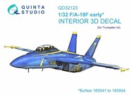  Quinta Studio  1/32 Interior 3D Decal - F-18F Super Hornet Early (TRP kit) QTSQD32123