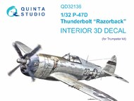  Quinta Studio  1/32 Republic P-47D Thunderbolt Razorback 3D-Printed & coloured Interior on decal paper (designed to be used with Trumpeter kits) QTSQD32136