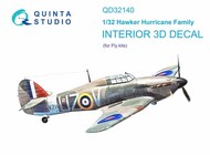  Quinta Studio  1/32 Hawker Hurricane Family 3D-Printed & coloured Interior on decal paper QTSQD32140