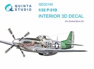  Quinta Studio  1/32 Interior 3D Decal - P-51D Mustang (ZKM kit) QTSQD32145