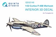  Quinta Studio  1/32 Interior 3D Decal - P-40B Warhawk (TRP kit) QTSQD32146