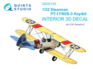  Quinta Studio  1/32 Interior 3D Decal - PT-17 / N2S-3 Kaydet (ICM/REV kit) OUT OF STOCK IN US, HIGHER PRICED SOURCED IN EUROPE QTSQD32153