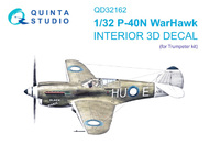  Quinta Studio  1/32 Interior 3D Decal - P-40N Warhawk (TRP kit) QTSQD32162