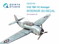  Quinta Studio  1/32 Grumman TBF-1C Avenger 3D-Printed & coloured Interior on decal paper (designed to be used with Trumpeter kits) QTSQD32164
