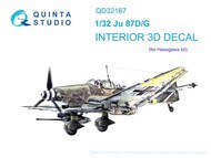  Quinta Studio  1/32 Junkers Ju.87D/G Stuka 3D-Printed & coloured Interior on decal paper (designed to be used with Hasegawa kits) [Ju-87G] QTSQD32167