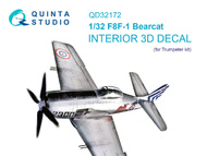  Quinta Studio  1/32 Interior 3D Decal - F8F-1 Bearcat (TRP kit) QTSQD32172