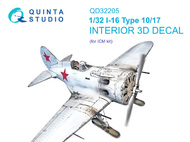  Quinta Studio  1/32 Interior 3D Decal - I-16 Type 10/17 (ICM kit) QTSQD32205