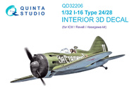  Quinta Studio  1/32 Interior 3D Decal - I-16 Type 24/28 (ICM kit) QTSQD32206