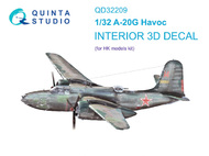  Quinta Studio  1/32 Interior 3D Decal - A-20G Havoc (HKM kit) QTSQD32209