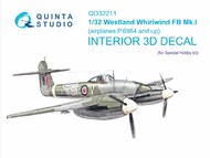  Quinta Studio  1/32 Interior 3D Decal - Whirlwind F Mk.I (P.6984 and up) (SPH kit) QTSQD32211