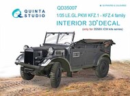 Interior 3D Decal - LE.GL.PKW KFZ.1-4 Family OUT OF STOCK IN US, HIGHER PRICED SOURCED IN EUROPE #QTSQD35007