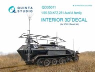  Quinta Studio  1/35 Interior 3D Decal - Sd.Kfz.251 Ausf.A Family OUT OF STOCK IN US, HIGHER PRICED SOURCED IN EUROPE QTSQD35011