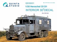  Quinta Studio  1/35 Henschel 33D1 3D-Printed & coloured Interior on decal paper OUT OF STOCK IN US, HIGHER PRICED SOURCED IN EUROPE QTSQD35031