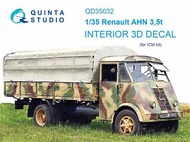 Interior 3D Decal - Renault AHN 3.5t Truck (ICM kit)* #QTSQD35032