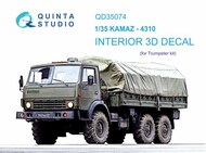  Quinta Studio  1/35 Interior 3D Decal - KAMAZ-4310 (TRP kit) OUT OF STOCK IN US, HIGHER PRICED SOURCED IN EUROPE QTSQD35074
