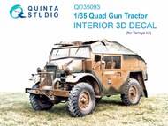  Quinta Studio  1/35 Ford Quad Gun Tractor 3D-Printed & coloured Interior on decal paper (designed to be used with Tamiya kits) QTSQD35093