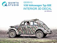  Quinta Studio  1/35 Interior 3D Decal - Volkswagen Typ 82E (RFM kit) OUT OF STOCK IN US, HIGHER PRICED SOURCED IN EUROPE QTSQD35113