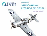  Quinta Studio  1/48 Grumman F4F-4 Wildcat 3D-Printed & coloured Interior on decal paper (designed to be used with Hobby Boss kits) OUT OF STOCK IN US, HIGHER PRICED SOURCED IN EUROPE QTSQD48006