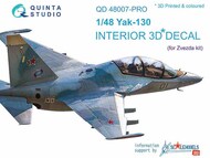  Quinta Studio  1/48 Yakovlev Yak-140 3D-Printed & coloured Interior on decal paper QTSQD48007