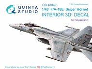  Quinta Studio  1/48 Boeing F/A-18E Hornet 3D-Printed & coloured Interior on decal paper QTSQD48049