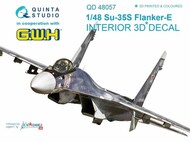  Quinta Studio  1/48 Sukhoi Su-35S 3D-Printed & coloured Interior on decal paper OUT OF STOCK IN US, HIGHER PRICED SOURCED IN EUROPE QTSQD48057