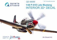 North-American P-51D Mustang (Late) 3D-Printed & coloured Interior on decal paper #QTSQD48069