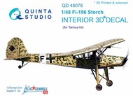  Quinta Studio  1/48 Fieseler Fi.156C 'Storch' 3D-Printed & coloured Interior on decal paper QTSQD48078