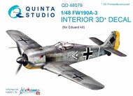  Quinta Studio  1/48 Focke-Wulf Fw.190A-3 3D-Printed & coloured Interior on decal paper QTSQD48079