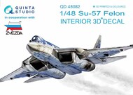  Quinta Studio  1/48 Sukhoi Su-57 Frazor (Felon) 3D-Printed & coloured Interior on decal paper QTSQD48082