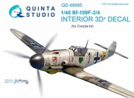  Quinta Studio  1/48 Messerschmitt Bf.109F-2/F-4 3D-Printed & coloured Interior on decal paper QTSQD48085