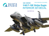  Quinta Studio  1/48 McDonnell F-15E Eagle 3D-Printed & coloured Interior on decal paper OUT OF STOCK IN US, HIGHER PRICED SOURCED IN EUROPE QTSQD48090