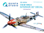  Quinta Studio  1/48 Messerschmitt Bf.109G-6 3D-Printed & coloured Interior on decal paper QTSQD48094